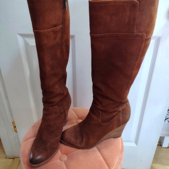 Franco Sarto Shoes - Franco Sarto Lara Tall Wedge Suede Boots size 8.5